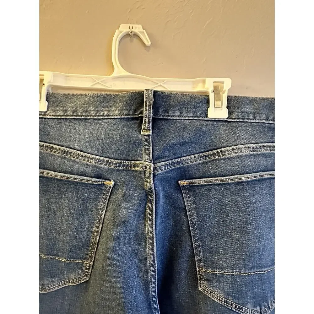 NWT Banana Republic Travel Mens 35x34 Blue Straight Fit Flex ￼Stretch Denim Jean